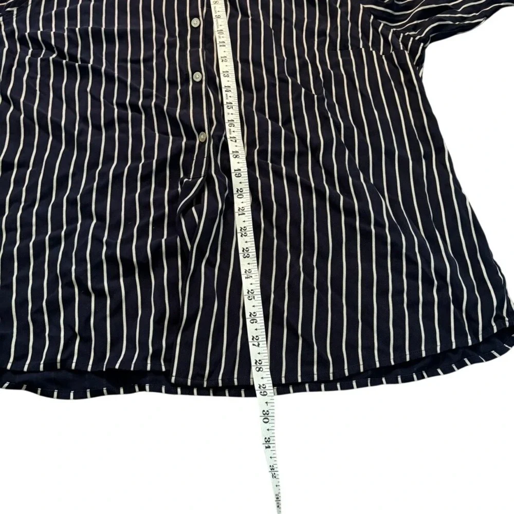 Lauren Ralph Lauren Striped Silk Matching Set Sz 2X / 16W Navy White